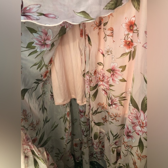 VENUS Pink A-Line Resort Maxi Split Ruffle Floral Dress NWT SIZE XL - Picture 5 of 16